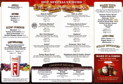 firehouse subs lexington menu